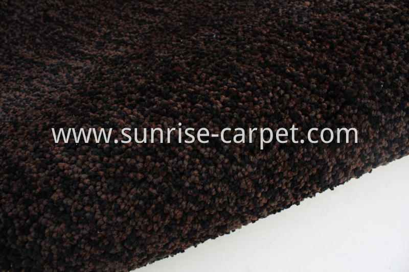 Elastic Polyester Shaggy Rug brown color 